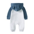 thumbnail image 5 of Ruyang Baby Boys Cute Hooded Bodysuit Long Sleeve Zipper First Birthday Outfit Fall Winter Cotton Warm Footless Jumpsuit, 5 of 9