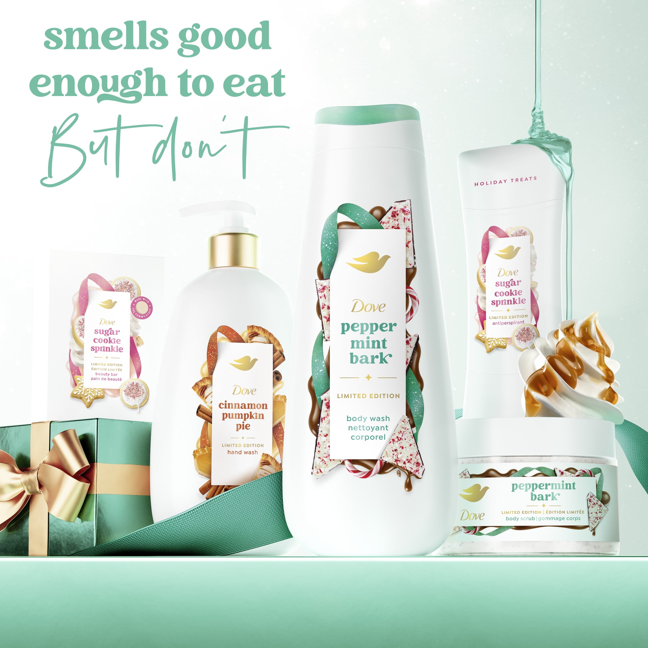 (2 pack) Dove Limited Edition Holiday Treats Liquid Hand Wash For Deep Nourishment Peppermint Bark ,12 fl oz