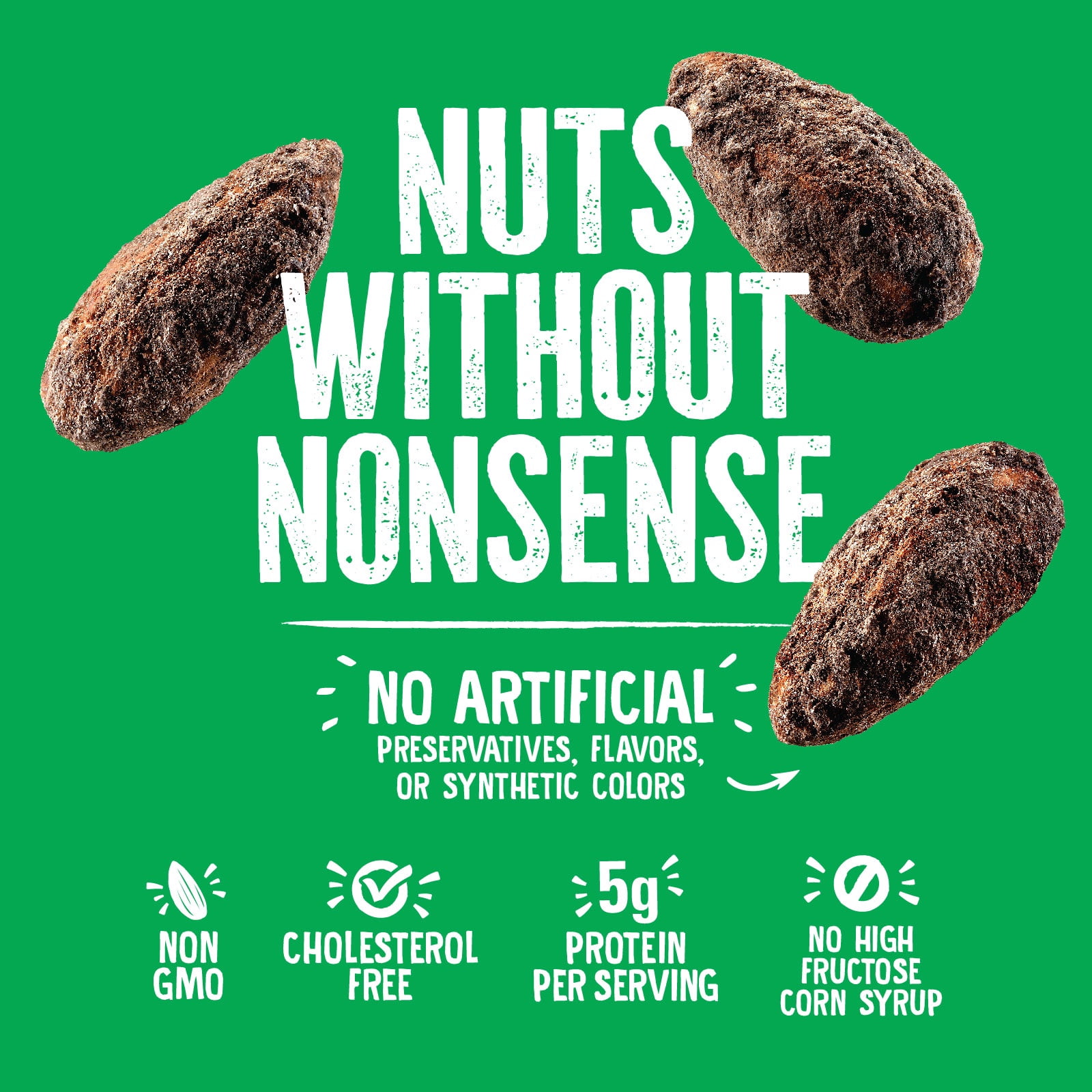 Emerald Nuts, Cocoa Roast Almonds, 5 oz Resealable Bag (Pack of 6)