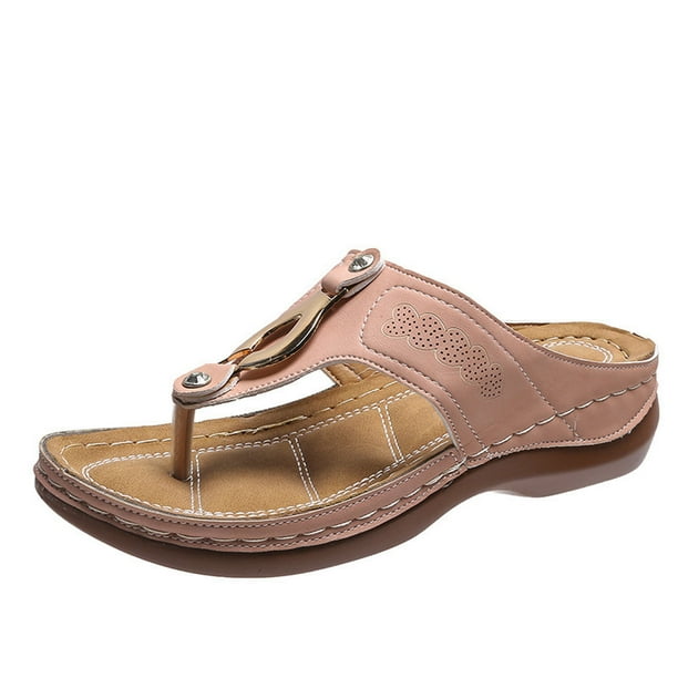 Amzcrzy Zapatos de mujer,Zapatos de mujer,Zapatillas de mujer, Sandalias de mujer de color liso, chanclas de verano, zapatillas de tacón grueso, zapatos casuales huecos Sandalias Mujer Zapatillas De