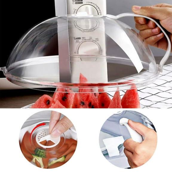 Microwave Plate Cover Transparent Cover 9.2 Inch An Ti Splatter Lid With Steam Vents Holes And Handle