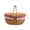 D, variant on Natural Willow Wicker Picnic Basket with Lid and Sturdy Handle, Woven Cute Storage Basket with Washable Lining and Dual Flap Lid, Picnic Hamper for Outdoor