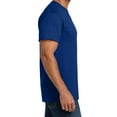 thumbnail image 3 of Hanes Essential-T Men T-Shirt, Short Sleeve Crew Neck, Classic Fit Cotton Tee, Athletic Royal, 5XL, 3 of 5