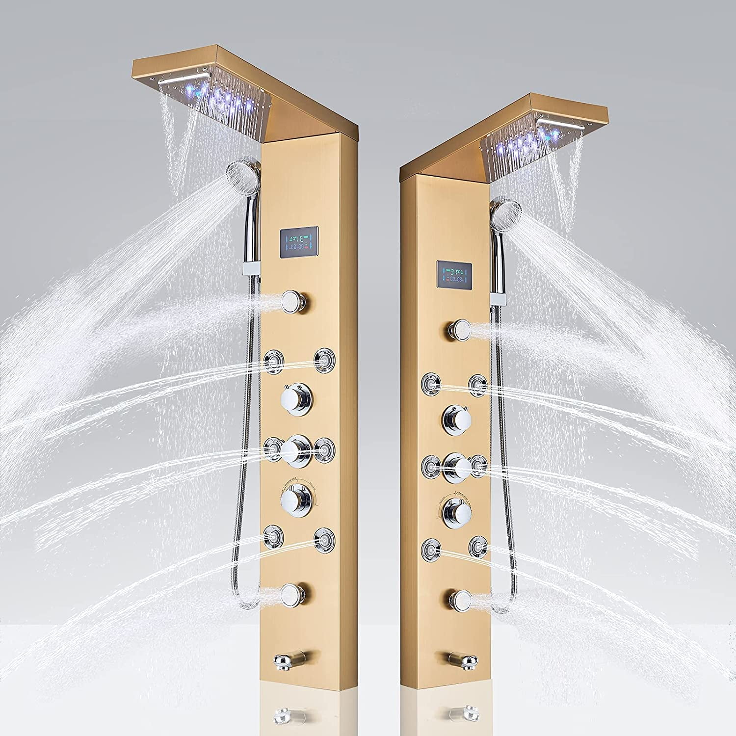 Zovajonia LED Shower Panel Tower System com 6 Funções de Arço