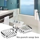 thumbnail image 2 of Naiovety Jabonera de baño doble portátil, sin perforaciones de aluminio, sin taladro, soporte para estante montado en la pared, caja de jabón Juegos de accesorios de baño, 2 of 6