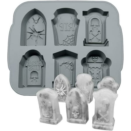 

Silicone Ice Cube Tray Halloween RIP Tombstone Mold for Ice Candy Cake Soap