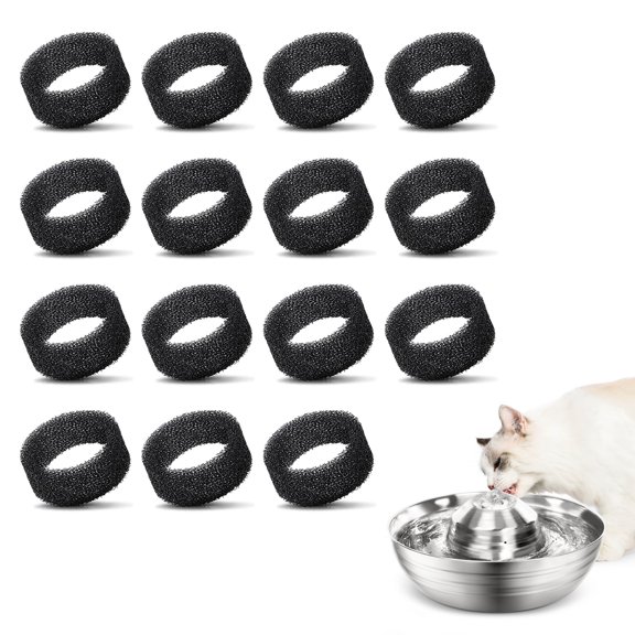 Greeniant Filtro de fuente para mascotas de 16 piezas, esponja para perros y gatos, componentes para máquina de beber, filtro, componente de filtración, Suministros para perros Greeniant BFH001220-00