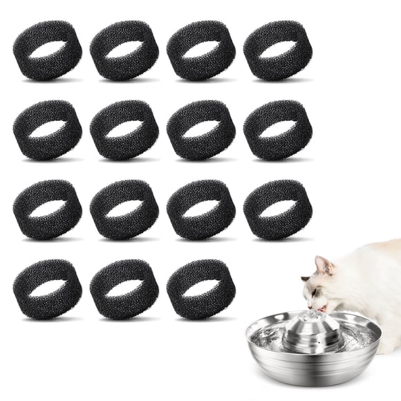 Greeniant Filtro de fuente para mascotas de 16 piezas, esponja para perros y gatos, componentes para máquina de beber, filtro, componente de filtración, Suministros para perros Greeniant BFH001220-00