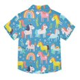 thumbnail image 2 of Dailycode Small Short Sleeve Button Down Shirts Little Unicorns with Plant Casual Shirt 3-10 Years, 2 of 9