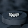 thumbnail image 3 of 925 Sterling Silver Round 1.34 Ctw Moissanite Diamond Cluster Wedding Band Women Ring, 3 of 5