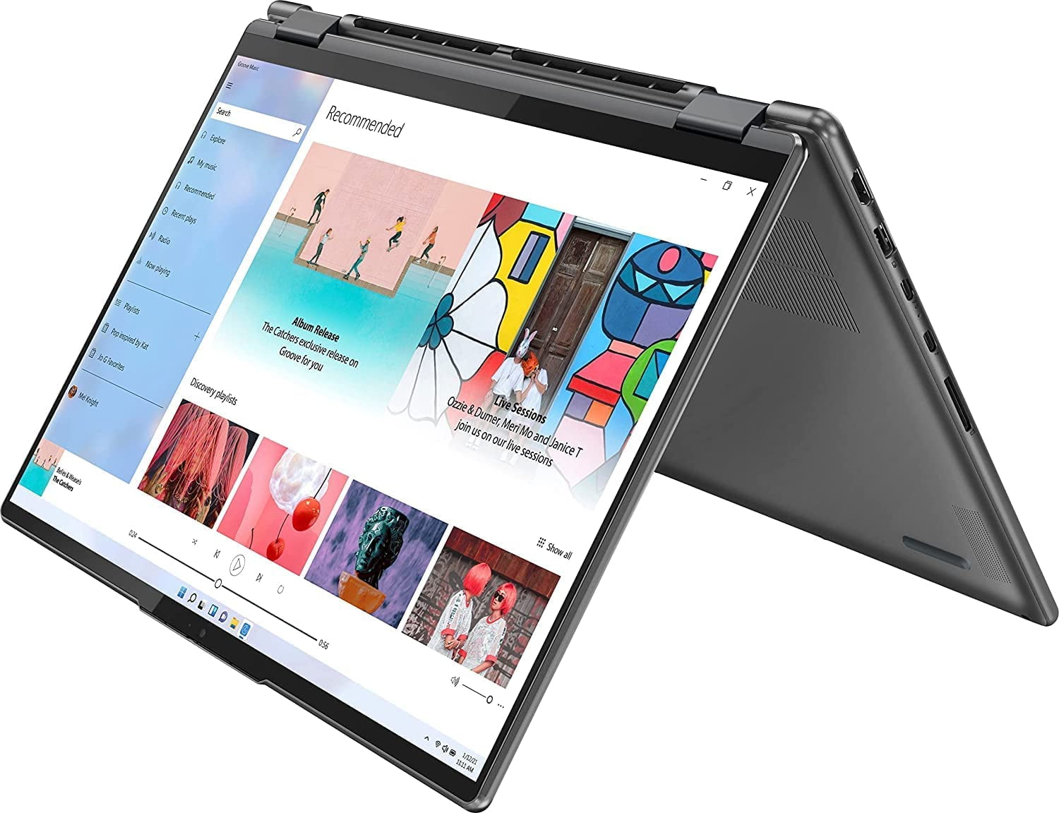 Lenovo Yoga 7i 16 inch 2.5K Touchscreen (2560 x 1600) 2-in-1 Convertible Laptop Computer, Core i5-1240P, 8GB Memory, 512GB SSD, Backlit Keyboard, Storm Grey with Mazepoly Accessory