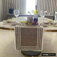 thumbnail image 6 of The HomeCentric Decorative Beige Table Runner 4 - 6 Seater Table Runner (14 x 64 inch), Lace, Border, Tassels, Bohemian, Jute fabric Table Linen, Bordered Pattern Contemporary Style - Bohemian Beauty, 6 of 10