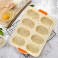 thumbnail image 2 of Silicone Bread Forms Loaf Baking Mould Baguette Pan French Bread Tray Bread Rolls Mold For Sub Roll Toasting Backing (Color Dot), 2 of 9