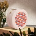 thumbnail image 6 of Yiaed Cartoon with Traffic Elements Print Travel Jewelry Case Bridesmaid Gift Boxes Jewelry Travel Organizer Small Round Jewelry Box Mini Storage-Pink, 6 of 7