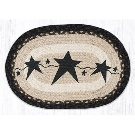 

13 x 19 in. PM-OP-313 Primitive Star Black Oval Placemat