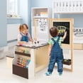 thumbnail image 2 of Patiojoy Ensemble Chevalet d'Art pour Enfants & Table & Banc Centre d'Art Multifonction Bureau avec Grand Rangement Chevalet Réglable Double Face Rouleau de Papier Remplaçable Café, 2 of 9