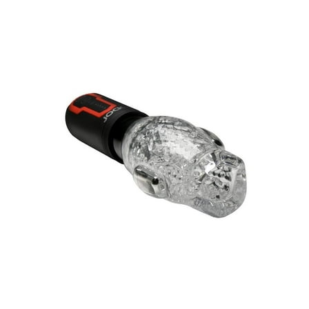 JOCK Spinning & Thrusting Rechargeable Masturbator for Men, Black/Clear