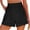 Black, variant on Back Elastic Women High Waist Casual Shorts Pants