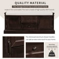 thumbnail image 4 of Storage Bench with 2 Drawers and 2 Cabinets, Shoe Bench with Seating &Velvet Removable Cushion, Wooden Organizer Storage Bench for Entryway Living Room Bedroom, Espresso, 4 of 7