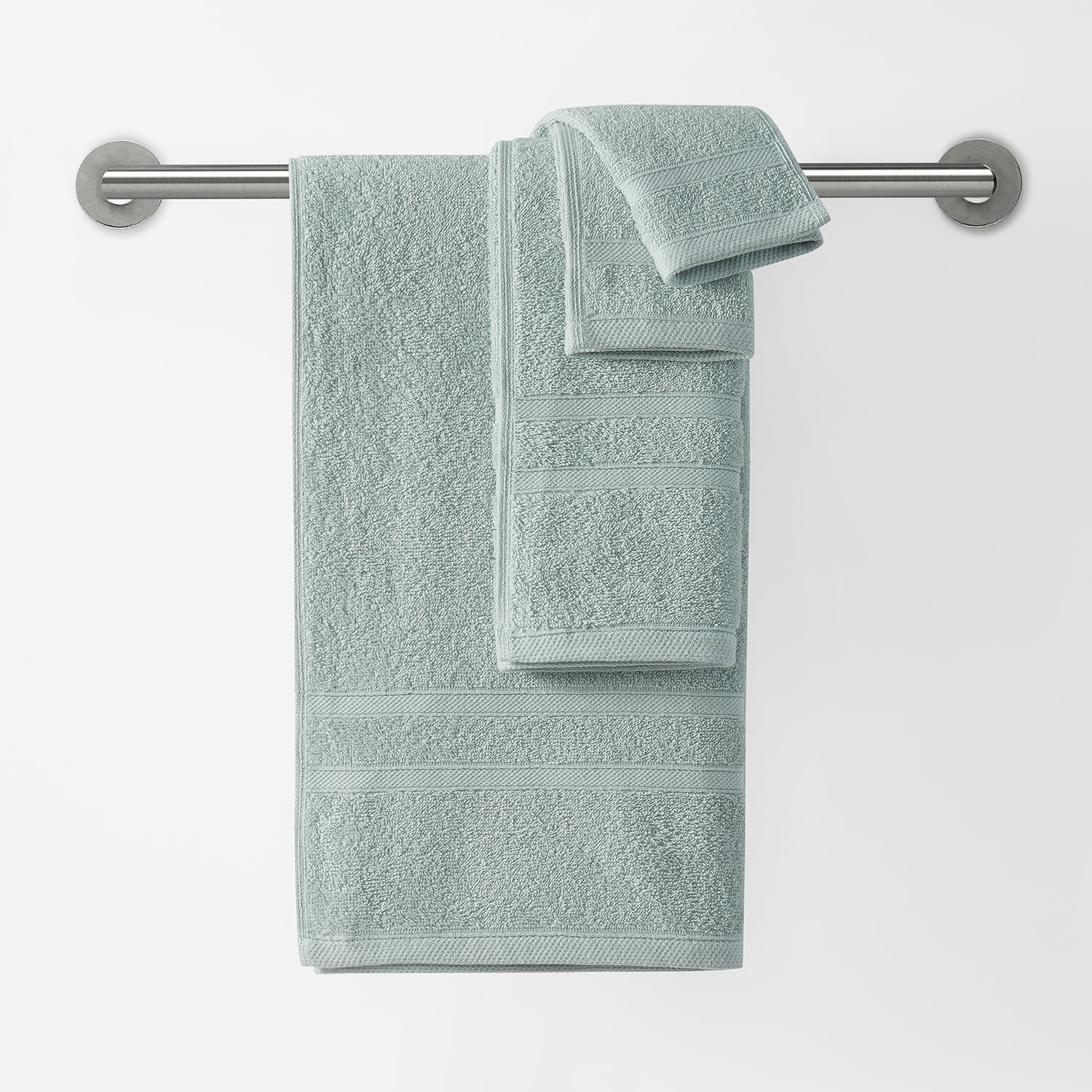 Clorox Bleach Friendly 12 Piece Washcloth Set, 12 x 12, Mineral Blue