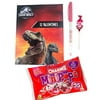 32 Jurassic World Valentine Cards with Charms Mini Lollipops and Happy Valentine's Day Pen Classroom Exchange Bundle