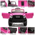 thumbnail image 5 of Dodge RAM Ride on Car, 12V Powered Ride on Toy with Remote Control, Rear Wheel Suspension, 5 Point Safety Belt, MP3 Player, Bluetooth, LED Lights, Electric Vehicles for 3-8 Years Boys Girls, Pink, 5 of 12