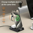 thumbnail image 4 of Wireless Charger Fits for iPhone & Samsung, 3 in 1 Fast Charging Station for Multiple Devices with Digital Clock Charging Dock Stand Compatible with iPhone & Apple Watch & AirPods,Black, 4 of 11