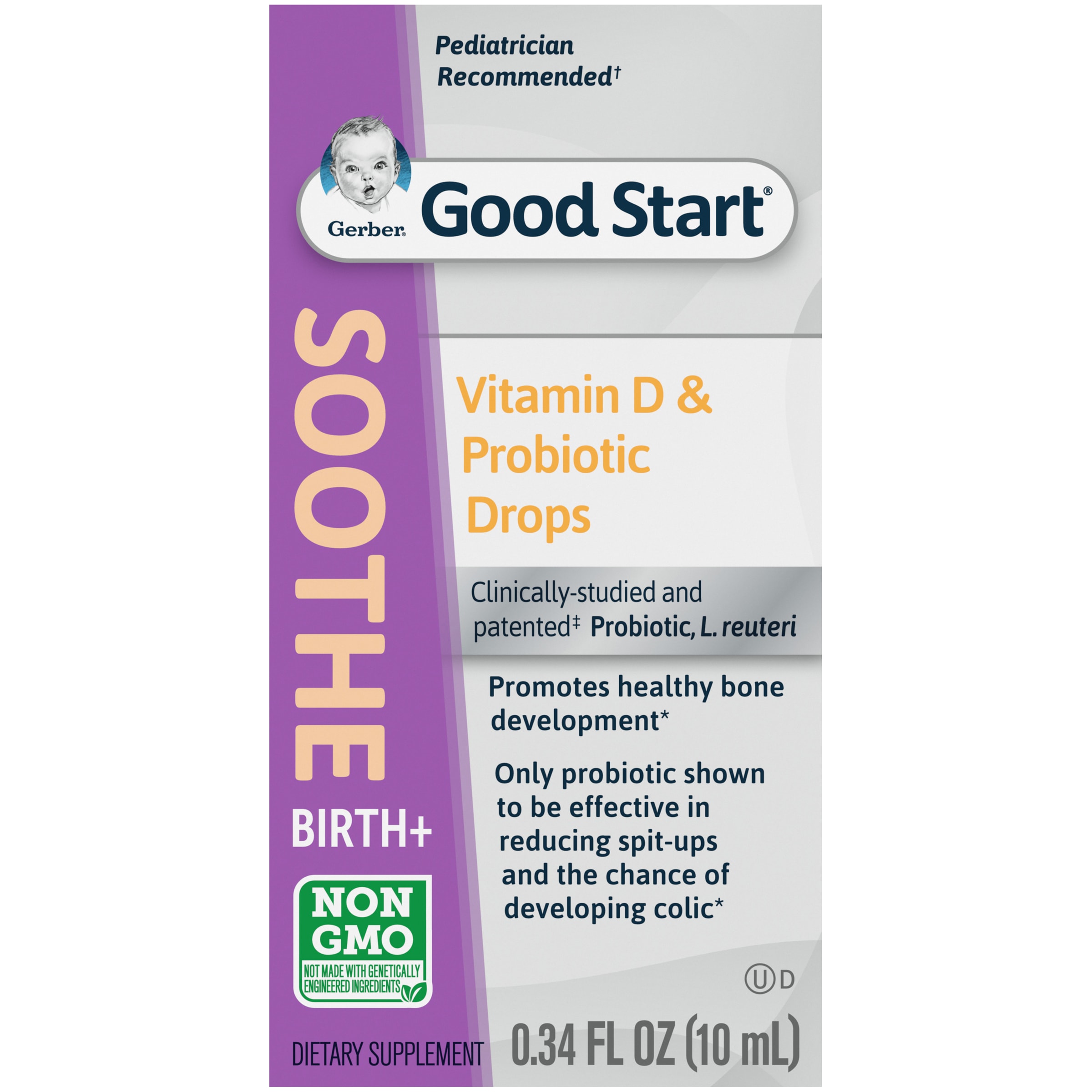 Gerber Good Start Soothe Baby Probiotic Drops With Vitamin D 0 34 Fl 