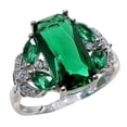 thumbnail image 2 of Naierhg Wide Exquisite Workmanship Women Ring Alloy Faux Gem Rhinestone Wedding Band Jewelry Accessory, 2 of 8