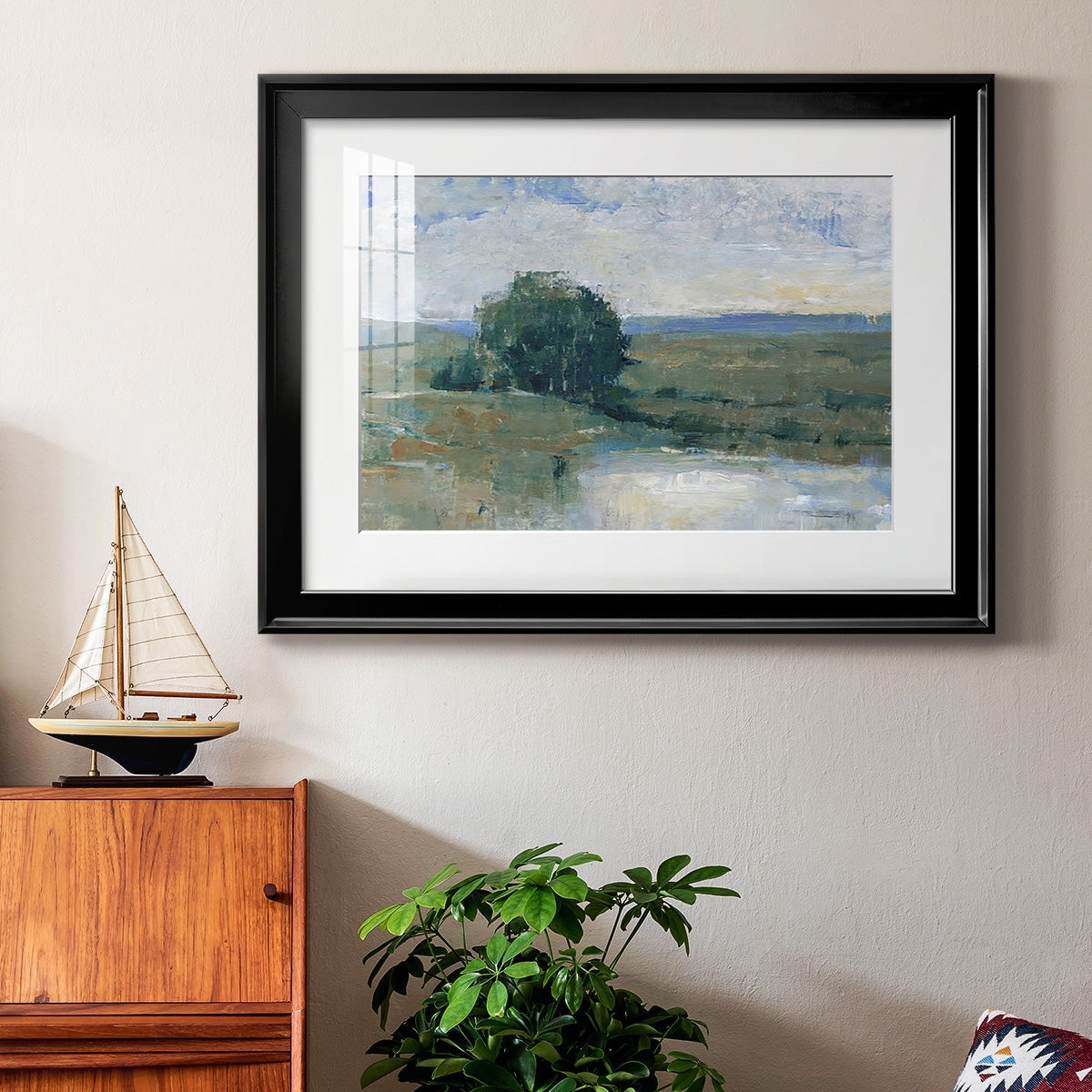 Riverbank Impression I Premium Framed Print - Ready to Hang