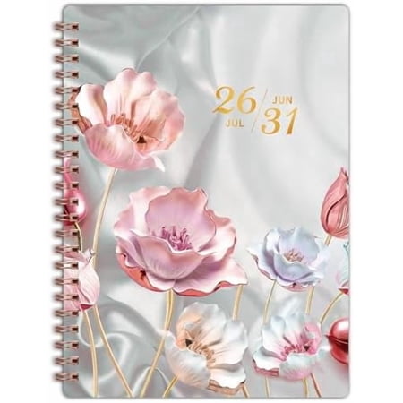 2026-2031 Monthly Planner - 5 Year Planner/Calendar, 5 Year Planner 2026-2031, Spiral Bound, Jul. 2026 - Jun. 2031, 6.4" x 8.5" Planners with Tabs, 60 Month Calendar, Two-Side Pocket - Pink Flower