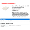thumbnail image 2 of Cabin Air Filter - Compatible with 2013 - 2016 Mercedes-Benz GL450 2014 2015, 2 of 2