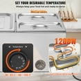 thumbnail image 2 of KFFKFF 3-Section Electric Food Heating Station, 17QT Capacity, 1200W, Adjustable Temp 86-185°F, Professional Grade Stainless Steel Countertop Buffet Server for Catering, 2 of 9