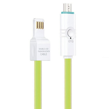 Premium Multifunction OTG Cable Android OTG Adapter Micro USB On-The-Go for USB Flash drive Mobile HDD Mouse Printer Jelly Flat Data Sync Charging Cable Cord - Green, Micro USB, OTG, 1 Meter/ 3.3 (Best Android Light Meter)