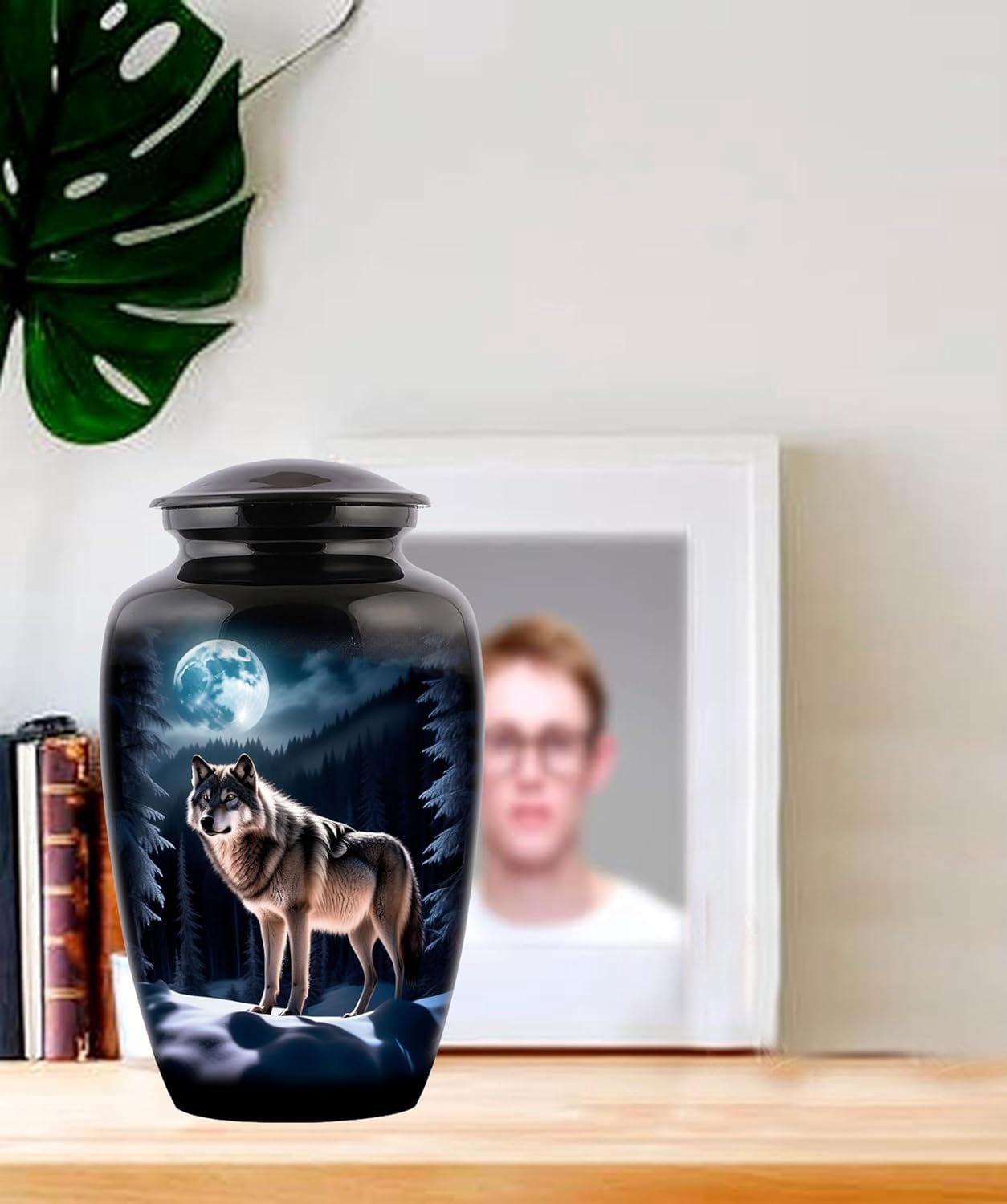 Wolf urn, Wolf Night urn  Forever Adult Cremation Urns for Ashes- Adult Classic Wolves Pictured Cremation Urn for Human Ashes,