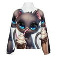 thumbnail image 6 of Jackets for Women Winter Coat Jackets Flannel Stand Collar Jacket(Cute Cat with Milkshake,Size:S-4XL), 6 of 7