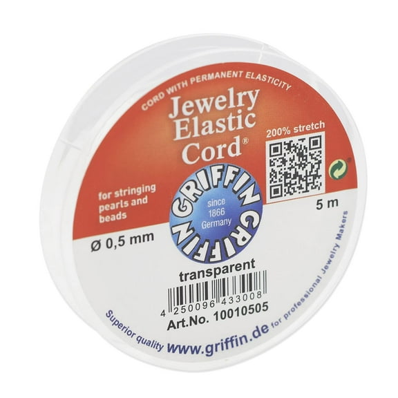 Griffin Jewelry Elastic Cord .5mm Transparent (5 Meters)