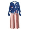 thumbnail image 4 of Xoenoiee Star American Flag Print Nightgowns for Women Button Down Long Pajama Dress Soft Full Length Sleepshirt V Neck Sleepwear House Dress, S, 4 of 7