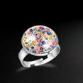 thumbnail image 5 of PhooArto Colorful Splash Circles Pattern Stainless Steel Rings for Women, Open Adjustable Ring Promise Ring Jewelry Gifts, 5 of 5