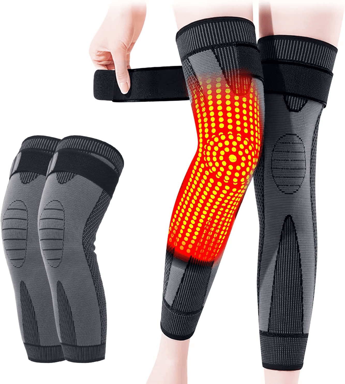 Tourmaline Acupressure SelfHeating Shaping Knee Sleeve, Tourmaline