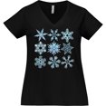 thumbnail image 3 of Inktastic Winter Snowflakes Women's Plus Size V-Neck T-Shirt, 3 of 5