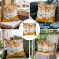 thumbnail image 4 of Throw Pillow Covers, Fall Pumpkins Decorative Throw Pillow Covers 20x20 Inch, Thanksgiving Red Orange Maple Leaf Wood Grain Square Linen Pillow Cases for Couch/Living Room/Sofa, 4 of 9