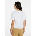 thumbnail image 5 of Time and Tru Women's Boxy Slub Tee with Short Sleeves, Sizes XS-XXXL, 5 of 5