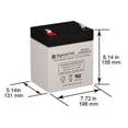 thumbnail image 3 of NP4-12FR 12 Volt 5 AmpH SLA Replacement Battery with F1 Terminal, 3 of 4