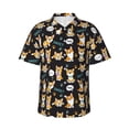 thumbnail image 1 of Balery Cute Dogs Corgi Camisas hawaianas de manga corta para hombre, camisas playeras de corte holgado, camisas de vacaciones con botones,Medium, 1 of 7