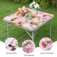 thumbnail image 3 of Floral Square Tablecloth with Elastic Edge, Premium Polyester with Water-Repellent Coating Suitable for 36x36 Inch Square Tables, Protects Tables from Spills and Stains, 3 of 5