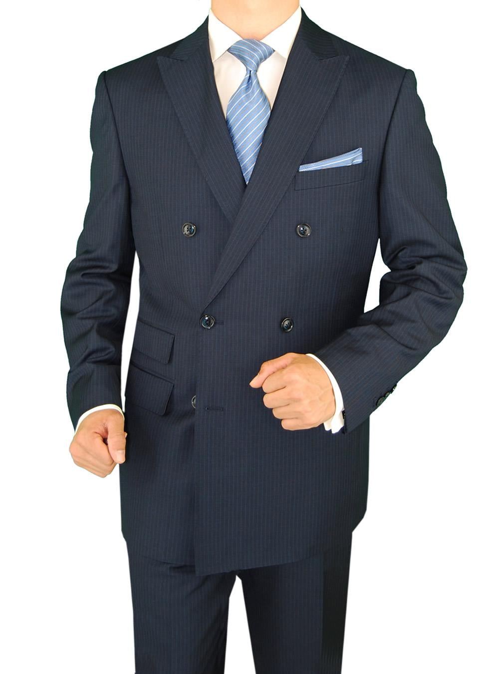 DTI GV Executive Italian Men's Suit Set 2 Piece Double Breasted Jacket ...