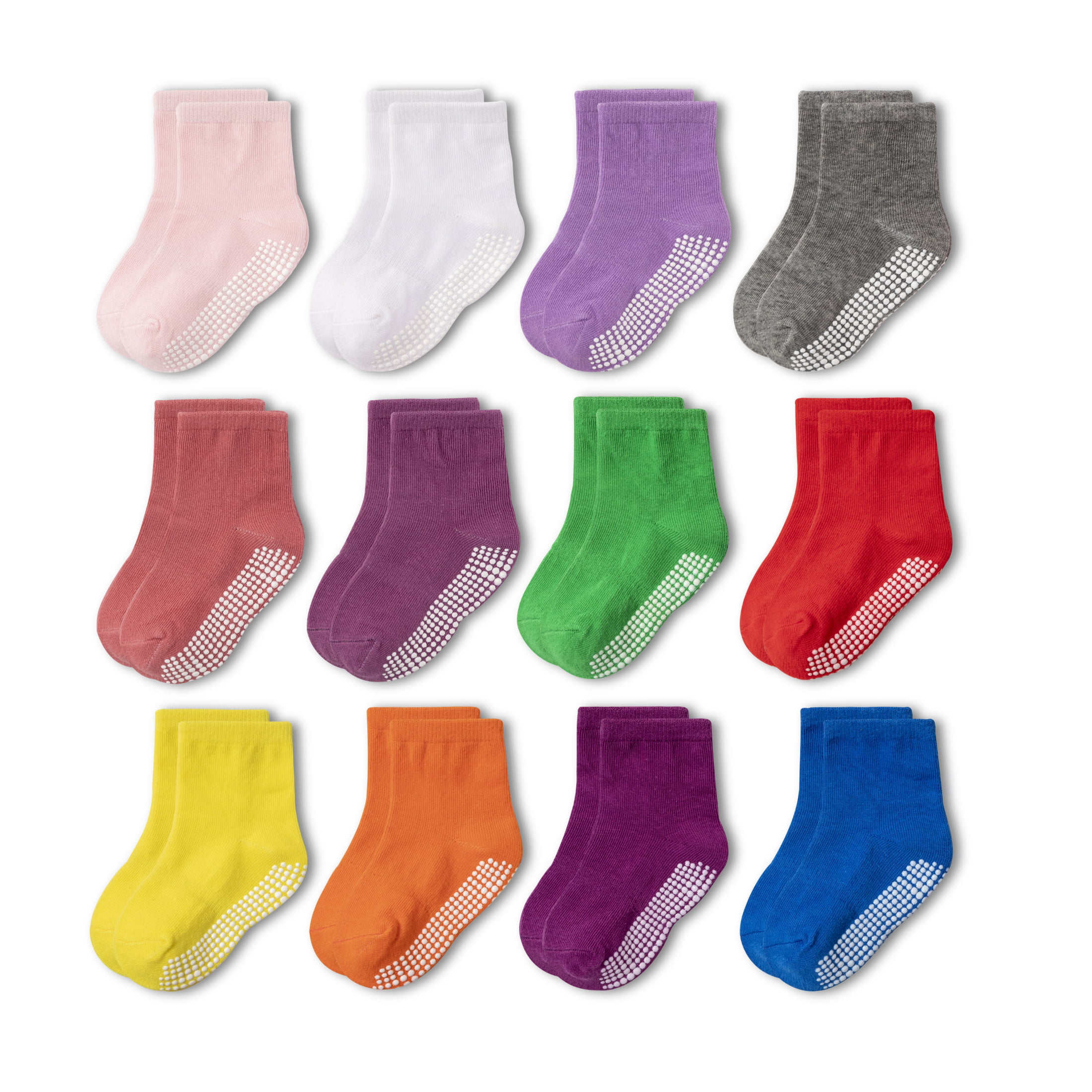 Dicry Baby Ankle Socks with Grips Toddler Girls Boys Non Slip/Anti Skid Socks for Infant Kids 6/12 Pairs 