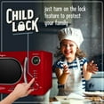 thumbnail image 4 of Nostalgia 1.1 cu ft Retro Microwave Oven, 1000W Countertop Microwave Oven with Digital Clock, Red, 4 of 7
