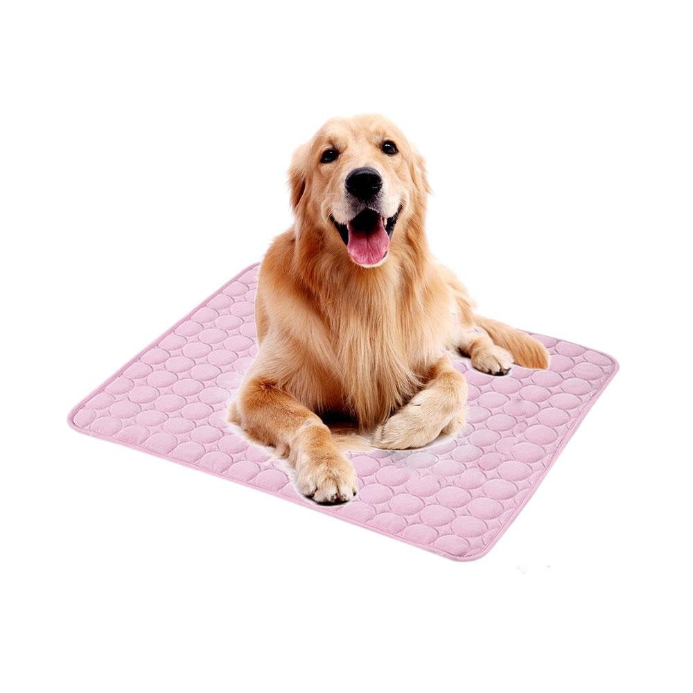 LHRXTY Dog Cooling Mat Pet Self Cooling Sleep Pad Washable Ice Silk Cool Down Blanket Keep Pets Cool